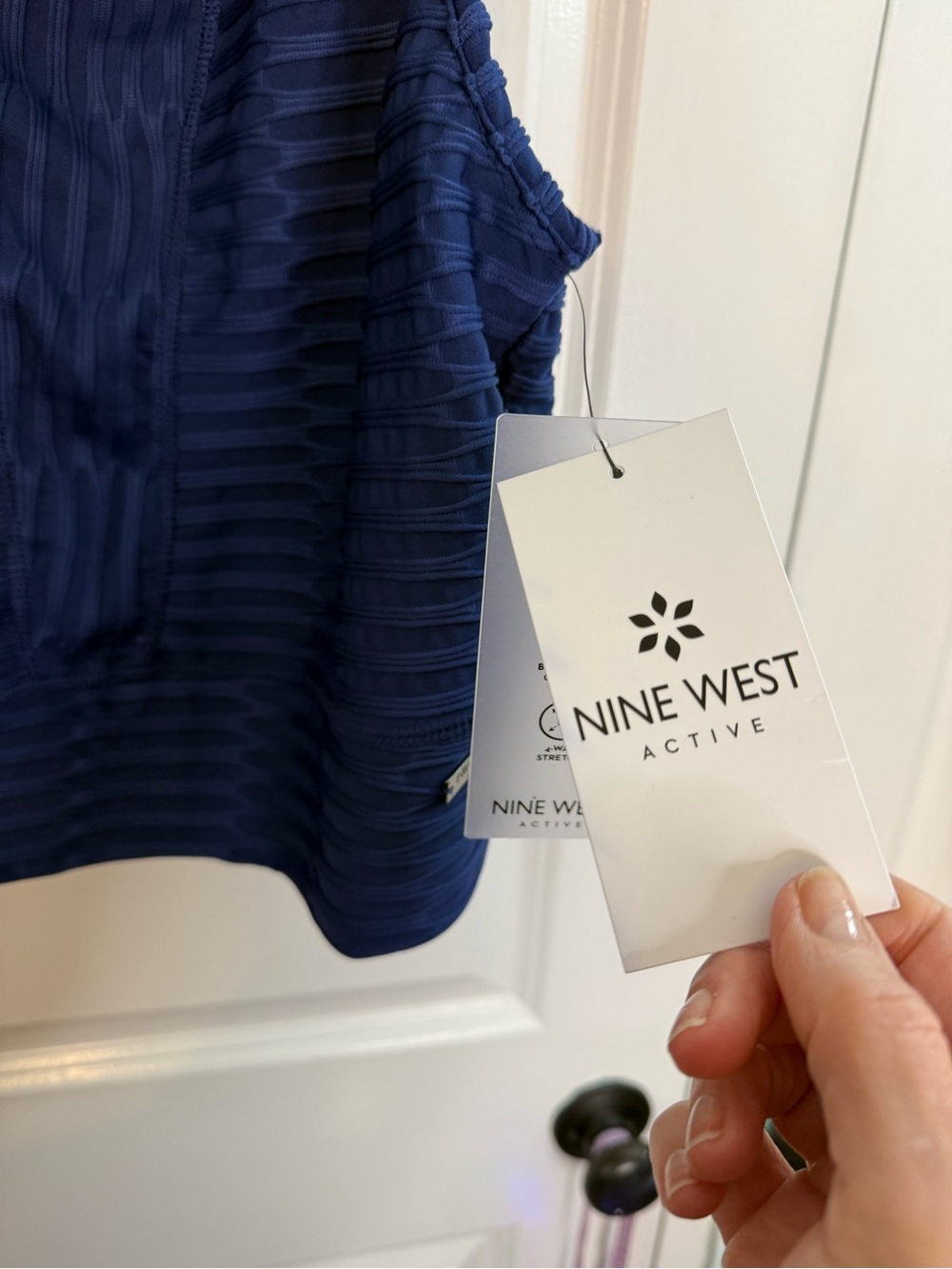 Nine West Royal Blue Textured Racerback Sports Bra - Picture 4 of 7